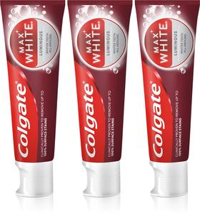 Зубная паста Max White Luminous для жемчужно-белых зубов Colgate, 3× 75 мл