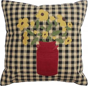 Home Collections by Raghu Декоративная подушка Country Bouquet Black с деревенским принтом Country Bouquet