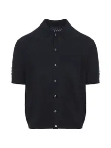 Кардиган с застежкой на пуговицы и узором "елочка" Ralph Lauren Purple Label, синий