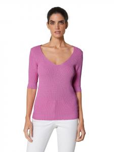 MADELEINE Вязаный свитер с короткими рукавами цвета малинового сорбета