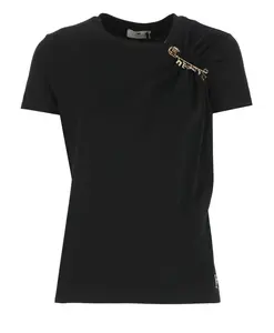 Футболка с логотипом и значком Elisabetta Franchi, черный