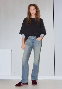 Джинсы-Клеш с отворотами Bershka, Blue Denim