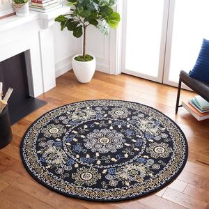 Ковер SAFAVIEH, 153 x 153 см, Micro-Loop Collection, Black & Green, ручной работы из шерсти, идеален для помещений с высокой проходимостью в гостиной, спальне (MLP522Z)