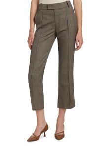 Укороченные брюки в клетку Frame, цвет Brown Multi