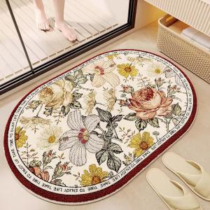 Budis Ковер 60х90 см для прихожей/ванной, абсорбирующий, с геометрическим дизайном, не скользящий, Isabelle Oval