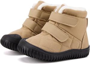 Детские зимние ботинки BMCiTYBM для малышей, обувь для детей мальчиков и девочек с искусственным мехом для холодной погоды, Zip Brown