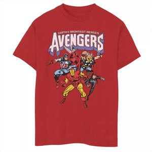 Классическая винтажная футболка с графическим изображением «Марвел Мстители» для мальчиков 8–20 лет Marvel
