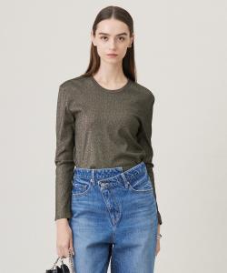 Стираемый блестящий махровый пуловер из ребристой ткани.