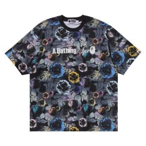 Футболка BAPE Floral Camo Logo Relaxed Fit Tee, Black