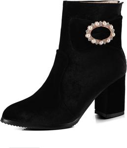 Элегантные женские ботильоны с молнией на пятке - короткие ботинки для удобной прогулки во время отпуска FAZAIQILUO, Black