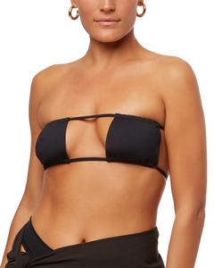 WeWoreWhat Сборчатый бюстгальтер из льняной смеси, черный