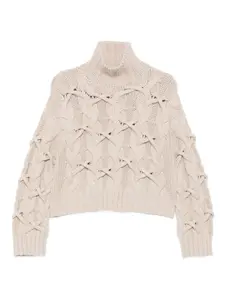 Кашемировый свитер фактурной вязки Brunello Cucinelli, нейтральный