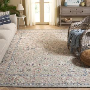 Ковер SAFAVIEH, 244 x 305 см, - коллекция Metro - большой - серый и rust, ручной работы из шерсти, идеально для гостиной, спальни, офиса, столовой (MET754F)