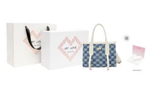 MQ Сумка-шоппер из ткани с полиуретановым покрытием, Denim Plaid Box