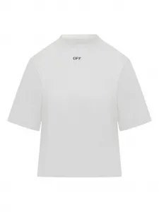 Прямоугольная футболка с цветочно-стрелочным принтом OFF-WHITE, белый