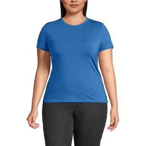 Футболка с коротким рукавом и круглым вырезом Plus size Lands' End, Muted Cobalt Blue