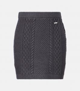 Мини-юбка из смеси шерсти и хлопка, вязка косами JW Anderson, Charcoal