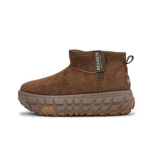 Женские зимние ботинки Humanism 1986 на платформе с флисовой подкладкой, коричневый