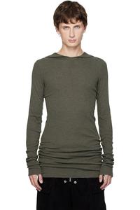 Rick Owens Худи цвета хаки с ребристой отделкой в стиле конкордианс