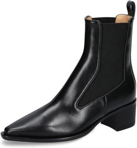 Женские ботильоны FYS с заостренным носком, на низком массивном каблуке, эластичные, повседневные уличные, размеры 4-16 US, Black