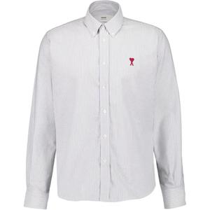 Рубашка Ami Paris Ami De Coeur с вышитым логотипом в полоску AMIPARIS, Two-Tone