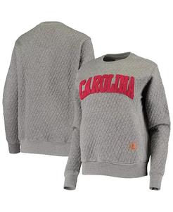 Женский стеганый пуловер серого цвета с аппликацией из Южной Каролины Gamecocks Moose Pressbox