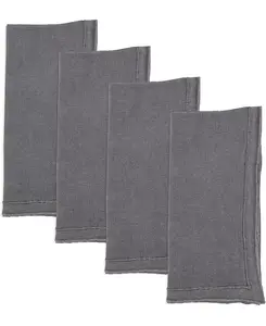 Салфетки из льняной ткани с оверлоком, обработанные по краю, 50 x 50 см Saro Lifestyle, slate