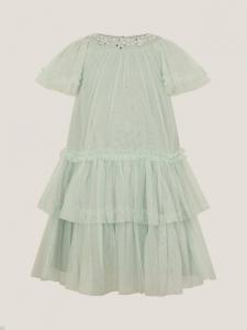 Детское платье для праздника Anastasia с вышивкой из тюля Monsoon, Blue