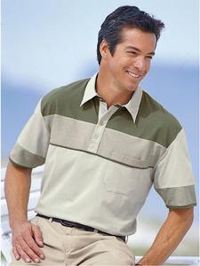 Рубашка-поло с короткими рукавами бежево-оливкового цвета WITT WEIDEN