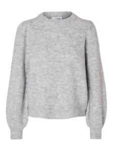 Тонкий вязаный свитер SELECTED FEMME Sweater SLFLulu, пятнистый серый