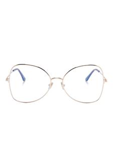Очки TOM FORD Eyewear с геометрической оправой, коричневый