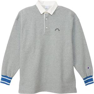 Толстовка Champion C3-Y002, с длинным рукавом, 100% хлопок, США, ребристая, с вышивкой, регбийная толстовка, мужская, повседневная, серый