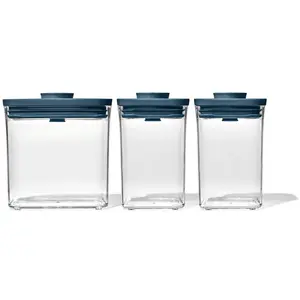 Система хранения OXO Good Grips «POP CANS», (набор, 6 шт.), (3 банки, 3 крышки), цвет Stormy Blue