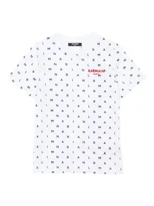 Футболка с принтом Letters Balmain Kids, белый