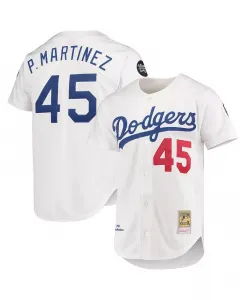 Мужская белая футболка Pedro Martinez Los Angeles Dodgers 1993 Cooperstown Collection Home, аутентичная Mitchell & Ness