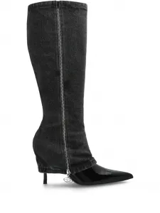 Сапоги со вставками из денима DIESEL, черный