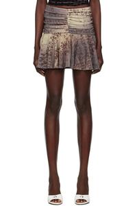 Коричневая мини-юбка с изображением пишущей машинки MISBHV