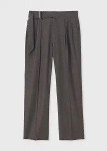 Широкие брюки из шерсти и кашемира с ремнем спереди.