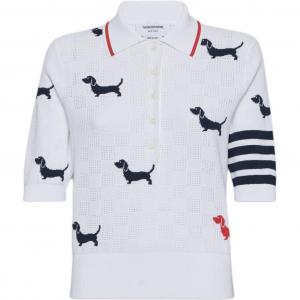 Поло с коротким рукавом 4 Bar Hector THOM BROWNE, белый