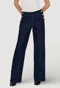 Джинсы lizzie с завышенной талией и широкими прямыми штанинами на пуговицах Jdy, Dark-Blue-Denim