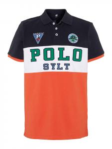 Polo Sylt Рубашка поло оранжево-бело-черного цвета