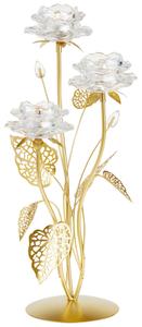 Подсвечник Ambia Home прозрачный, золотистого цвета, 23/42/20,5 см