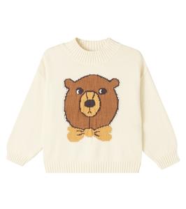 Жаккардовый хлопковый свитер Mini Rodini, Off-White