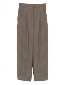 Пинstripe брюки MXMMANETTA со складками Max Mara, коричневый