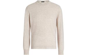 Вязаный свитер с круглым вырезом Zzegna, светло-бежевый