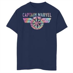 Футболка с графическим рисунком и логотипом Captain Marvel Tie Dye для мальчиков 8–20 лет Marvel