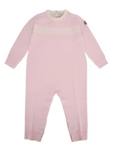 Ромпер с логотипом Moncler Enfant, розовый