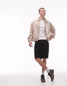 Джинсовые шорты прямого кроя Topman черного цвета