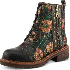 Ботильоны Spring Step L'Artiste Cordea | Кожаные ботинки с вышивкой и заклепками, Black Multi