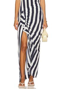 Шелковая юбка с драпировкой Orta Bondi Born, navy stripe